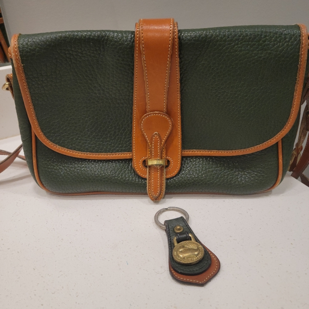Vintage 1980's Leather Dooney and Bourke Handbag with Key Chain